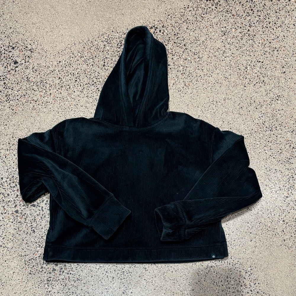Athleta Dark Green Corduroy-Look Girls' Hooded Pullover
